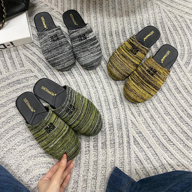Fashion Baotou Half Slippers Women Wear Muller Shoes 2025 New Flat Sandals