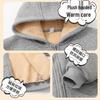 Kids' Lambswool Fleece Hoodie - Fashionable Solid Color Cardigan for Girls and Boys, Warm for Autumn/Winter