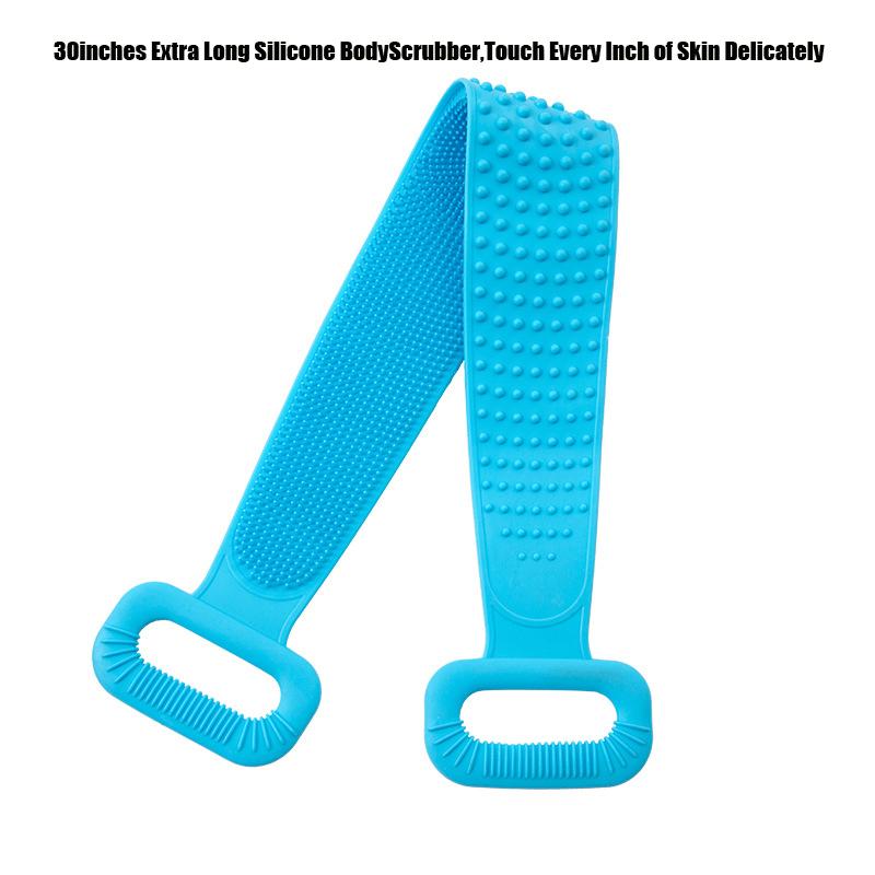 Gąbka do ciała Szczotki silikonowe Ręczniki kąpielowe Scrubber Pocieranie Peeling pleców Masaż Pas prysznicowy Rozszerzone szczotki do czyszczenia skóry