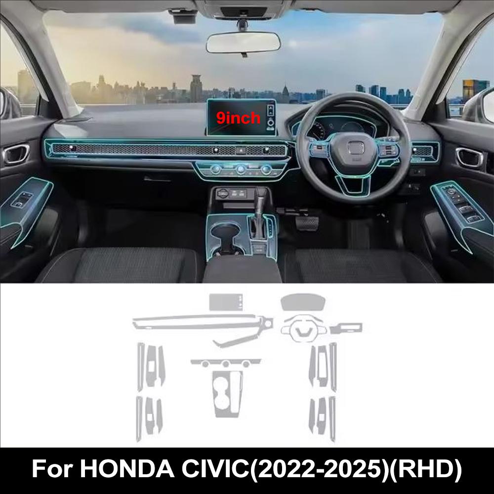 

Car Tpu Film Interior Sticker Dashboard Screen Pre Cut PPF Protection Film Cover for Honda 11th Civic Hybrid Version 2026-2026