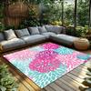 Floral Area Rug Washable Non Slip Indoor Outdoor Carpet Home Decor Living Room Bedroom Floor Mat Washable Rugs