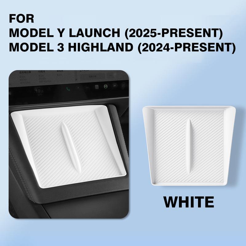 

Беспроводная зарядка, силиконовый коврик, защитная накладка для Tesla Model Y Juniper, Model 3 Highland 2025+, нижний коврик центральной консоли белый