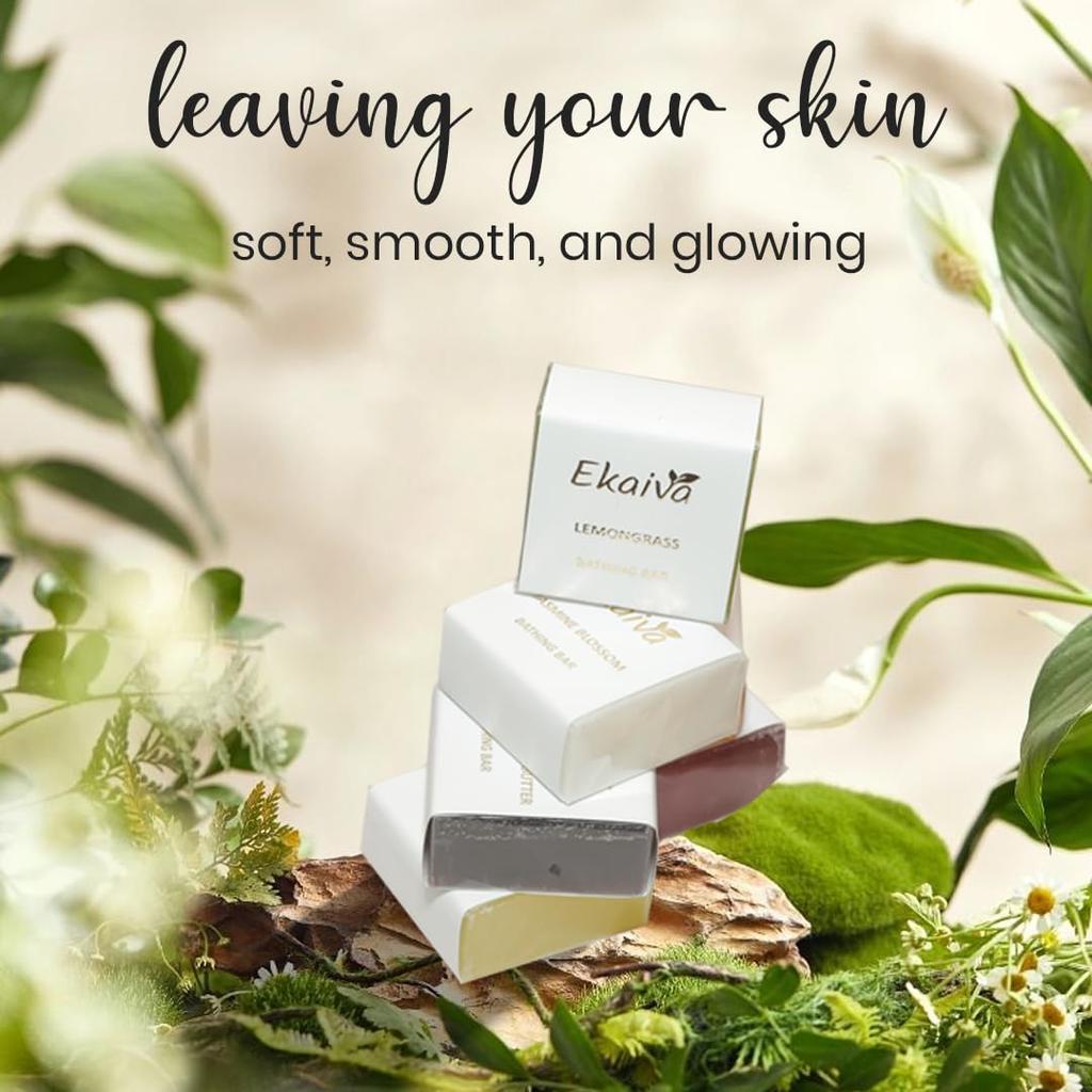 Luxury Bathing Bars Gift Set of 6 | Premium Handmade Soaps | Reddish Brown Wooden Box | Natural Moisturizing | 6 X 50 Gm)
