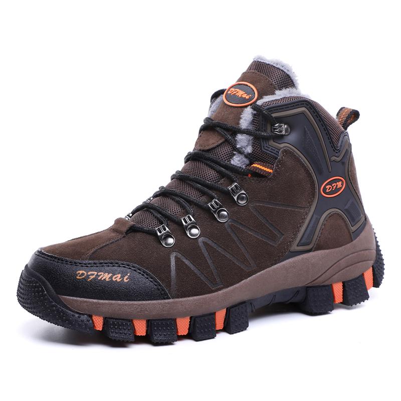 Newest Holfredterse Winter Snow Boots For Mens Wide Fit Leather Ankle Boots Outdoor Waterproof Hiking Lace Up Shoes Big Size 39-45