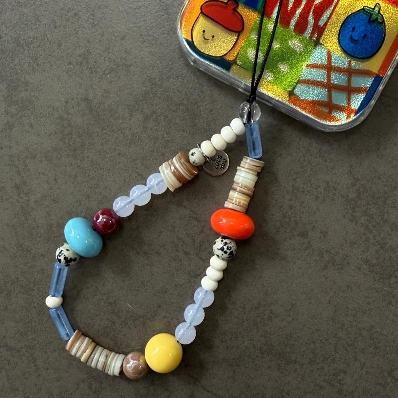 Women Girls Cellphone Pendant Mobilephone Hanging Cord Elegant Turquoise Beaded Telephone Strap Jewelry Fashion Accessory