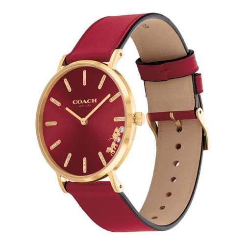 Coach Women's Perry 36mm Quartz Watch 14503852 Perry Red Leather