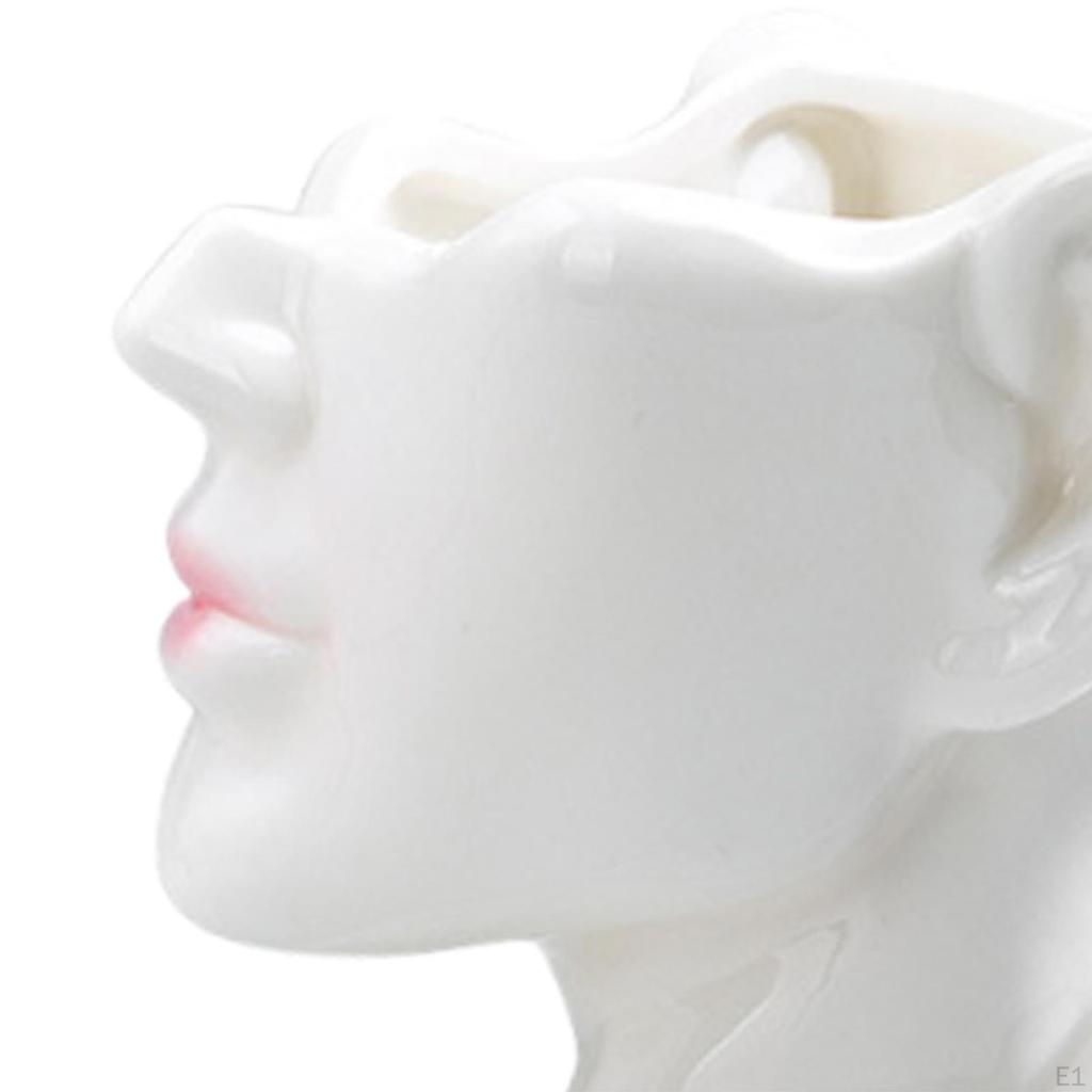 Abstract Face Art Chopstick Holder Flower Vase Porcelain Decorative Sturdy Versatile Utensil Storage