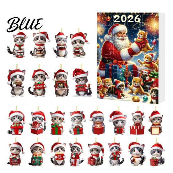 Festive Home Decor 24 Days 2026 Cat Hat Kitten with Santa Advent Calendar Christmas Countdown