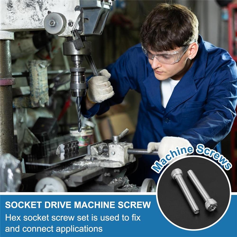 50 Pcs M3 x 8 mm hexagon socket screws, 304 stainless steel hexagon socket drive machine screws