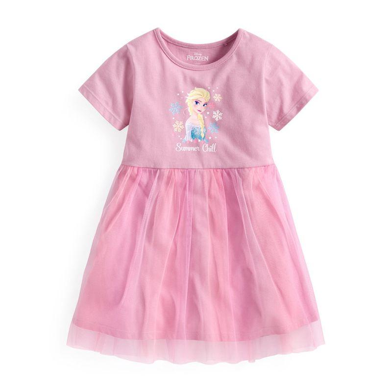 New Summer girl Princess Dress Mesh Dress Girl Short Sleeve Patchwork Veil Dress Cartoon Princess pure cotton Girl's Kids