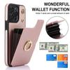 Ring Crossbody Leather Wallet Card Solt Phone Case for iPhone 16E 16 Pro Max 15 14 Plus 13 12 11 X SE 2022 Flip Purse Cover Bag