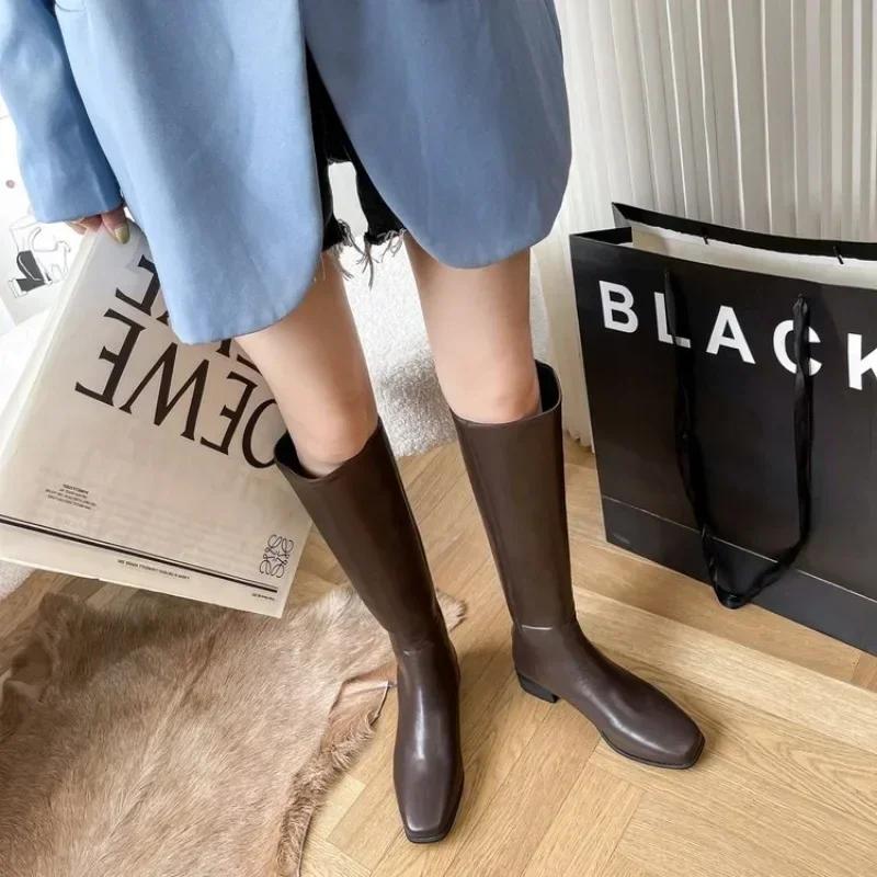 Fashion Hot Sales But Knee Boots for Women 2024 Fall New Patchwork Vintage Thigh-high Boots for Women Slim Tall Knight Boots