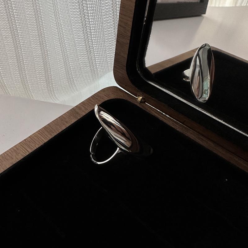 Korean Style S925 Sterling Silver Arc-Shaped Polished Ring