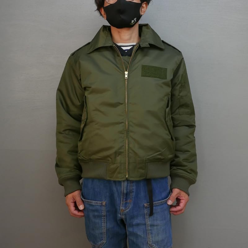 [Fuji Uniformen] Selbstverteidigungsstreitkräfte Waren (Grüner Pullover) Nachbildung Jumper der Japanischen Selbstverteidigungsstreitkräfte Offizieller Wachmann (JP, Alphabet, 4L, Grün)