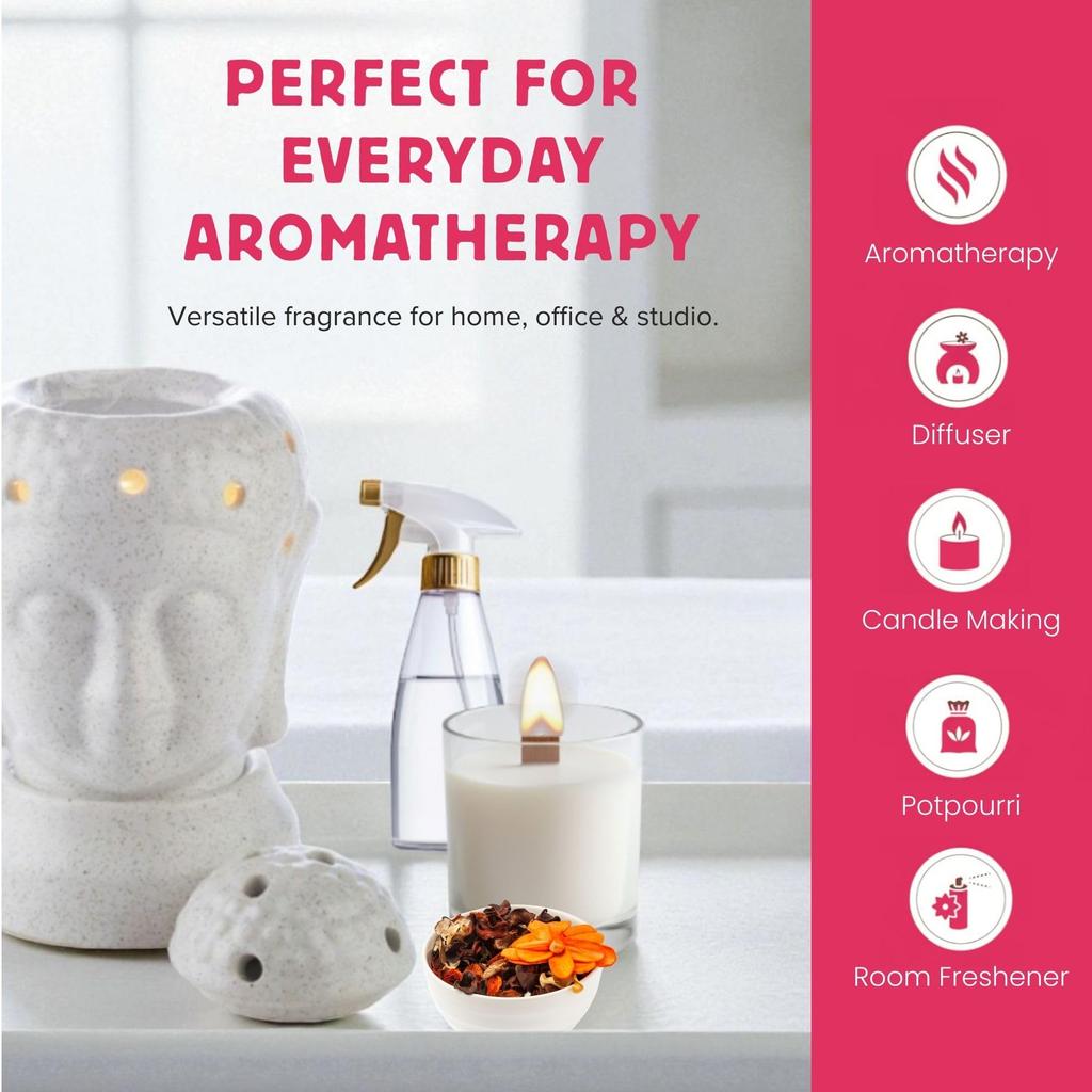 Asian Aura Diffuser Oil for Home Fragrance, Reed Diffuser Refill Fragrance Oil, Aroma Buner/Candle, Electric Diffuser Aroma Oil- Rosy Romance Aro