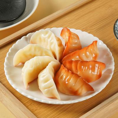 4Pcs Lifelike PVC Dumpling Models Realistic Food Decor for Restaurant Display Kitchen Ornament Photography Prop Simulation
