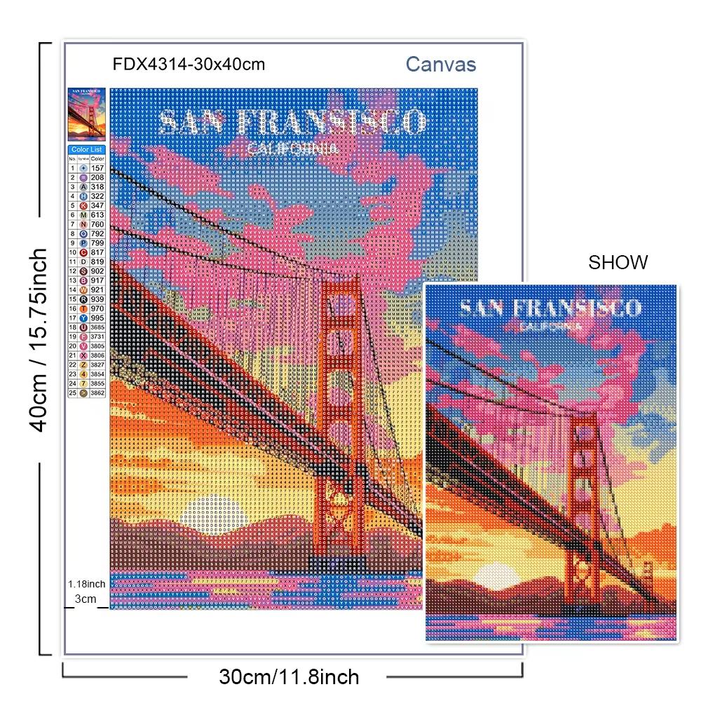 Urban Architecture Diamond Painting Decoration Diy Full Drill Santorini Madrid Rome Mosaic Inlay Cross Embroidery Set Gift