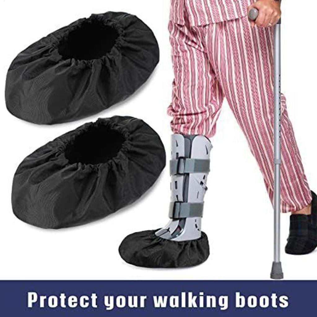 Walking Boot Cover 2Pcs Air Cam Walking Boot Covers Waterproof Non-Slip Shoe Covers  For Broken Foot Ankle Recovery Shoe Covers