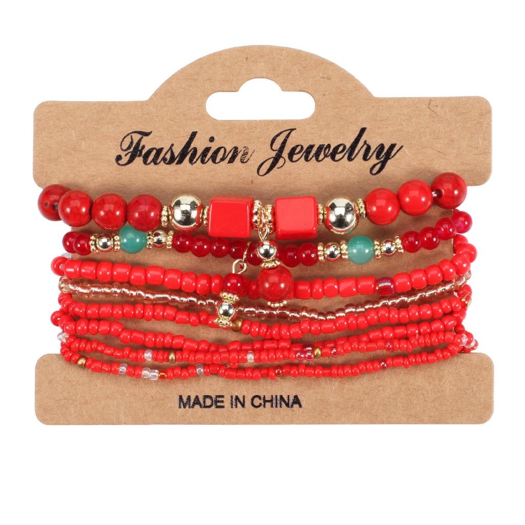 Bohemian Multi-Layered Beaded Bracelet Set