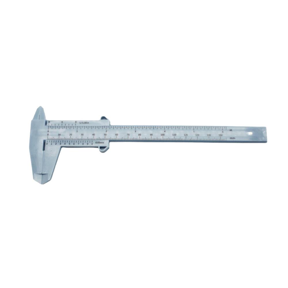 0-150mm/5.91in Plastic Vernier Caliper, Dual Scale Inner Outer Diameter Depth Gauge DIY Household Measuring Tool