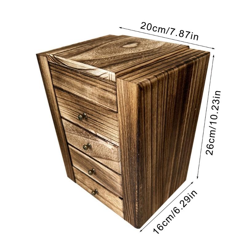 Wood Jewelry Box with Compartment Multilayer Jewellery Container Elegant Rings Earring Necklace Organizer for Women