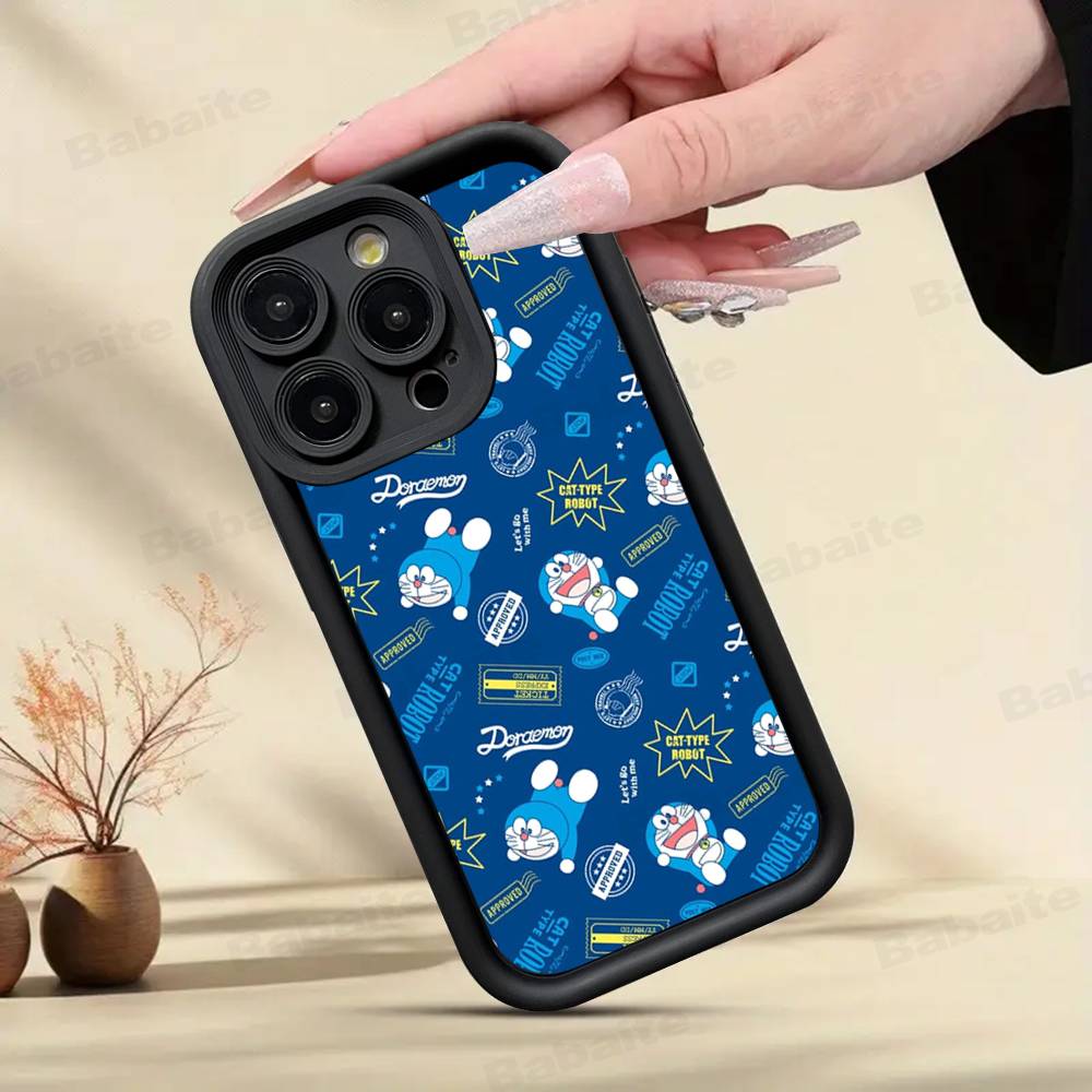 Cartoon Doraemon Silicone Soft Phone Case For IPhone 17 16 14 13 12 11 15 Pro Max Plus Air Cover