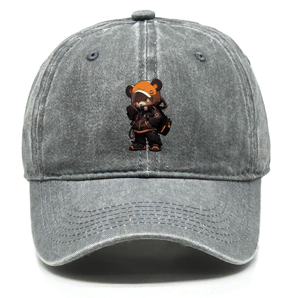 Coole Bären-Print Snapback Sonnenhut, Tier Damenmütze Einfarbig Slouchy Unisex Leicht Verstellbar Sonnenhut