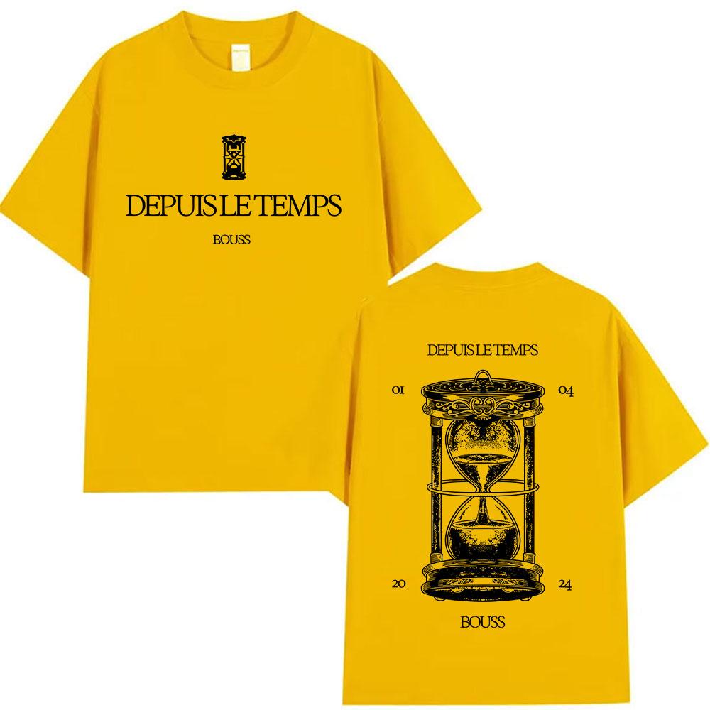 DEPUIS LE TEMPS BOUSS Tour 2025 Merch T Shirt Mens Women Vintage Fashion Oversized Cotton Tshirts Man Hip Hop Clothing Tshirt