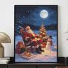 Christmas Diamond Painting Kit Santa Claus Relaxing Moonlit Snow Forest Handmade Home Entertainment Decorative Painting
