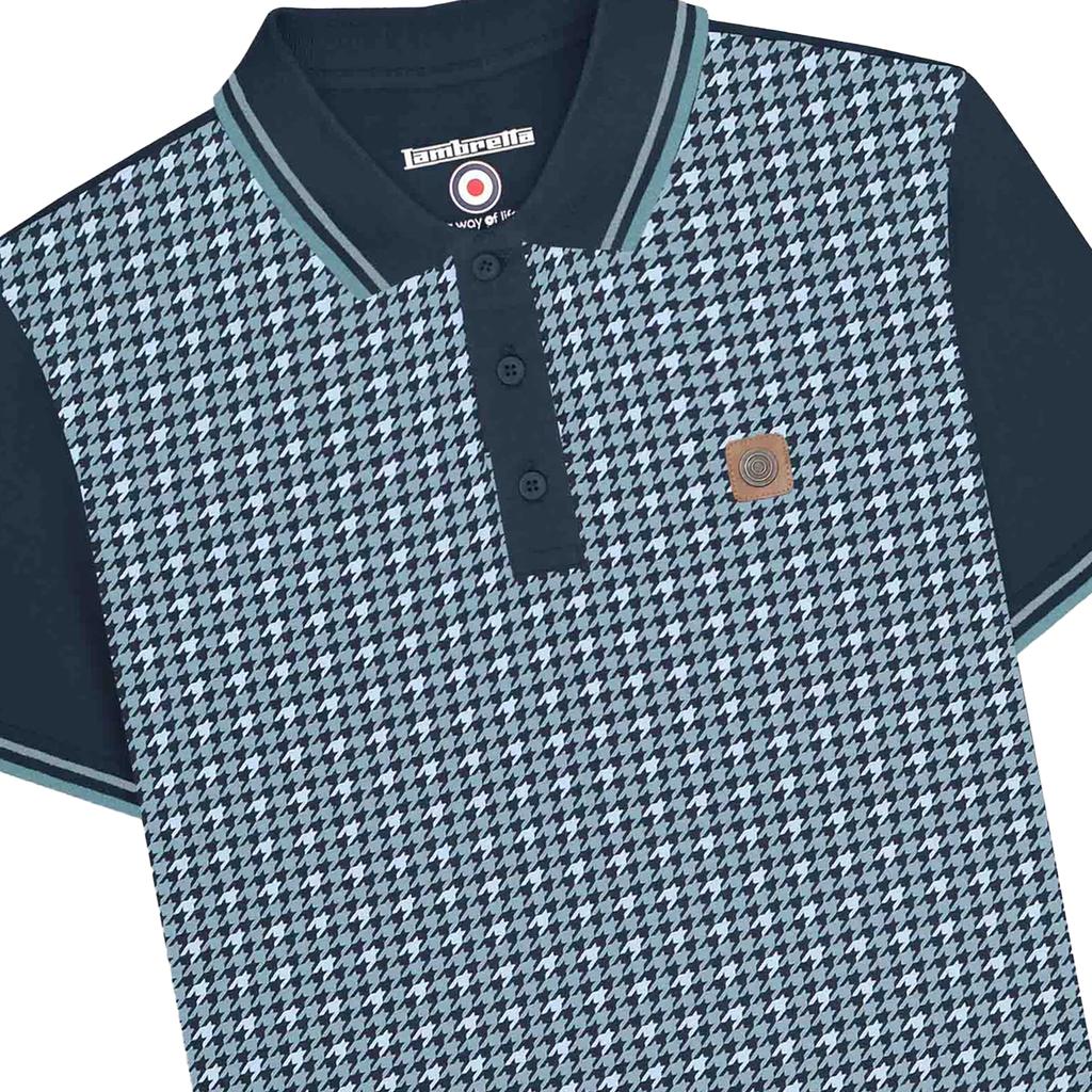 LAMBRETTA Mens SS25 Houndstooth Big & Tall Polo Shirt