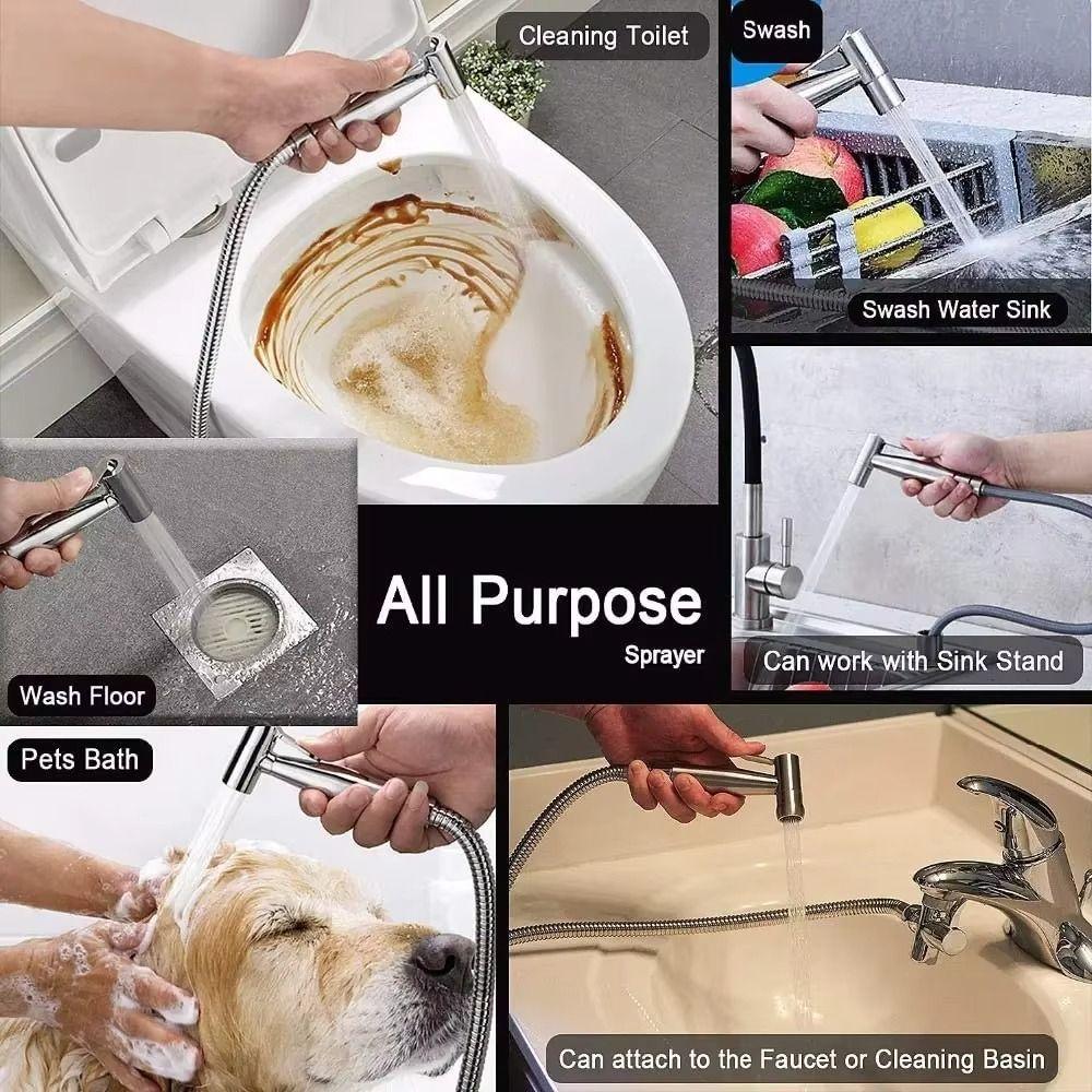 High Pressure Toilet Sprayer Heads Adjustable Bidet Faucet Set Women Washer Sprinklers  Bathroom