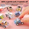 Simulation Inertial Mini Transparent Double Layer Graffiti Car Toy Children