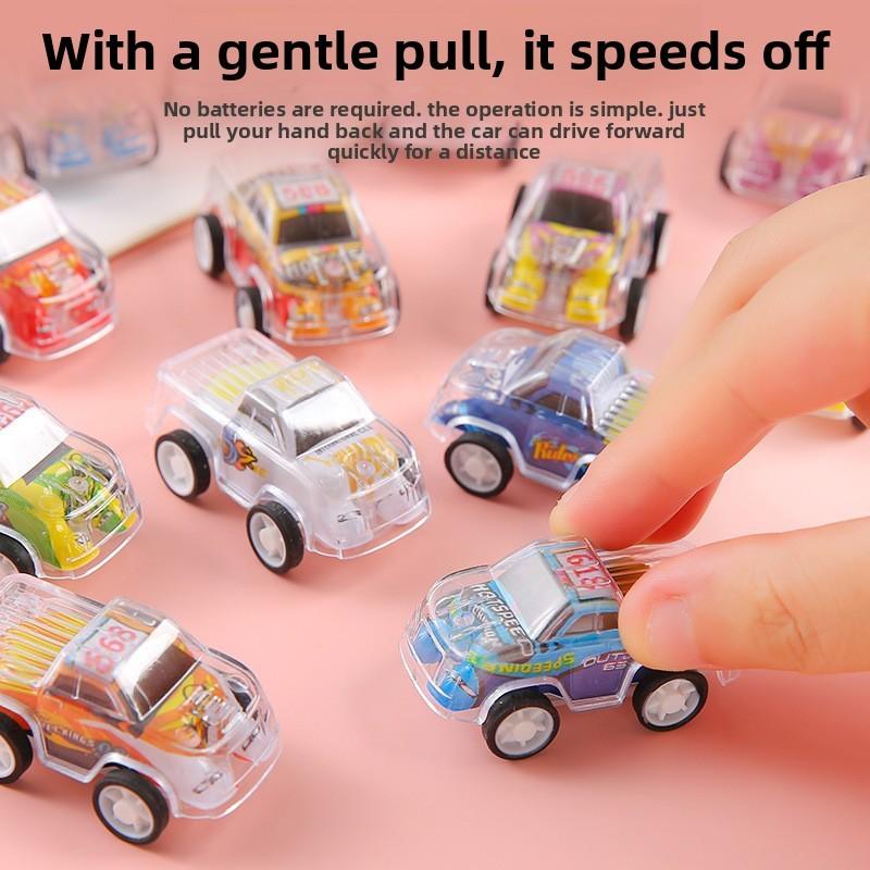 Simulation Inertial Mini Transparent Double Layer Graffiti Car Toy Children