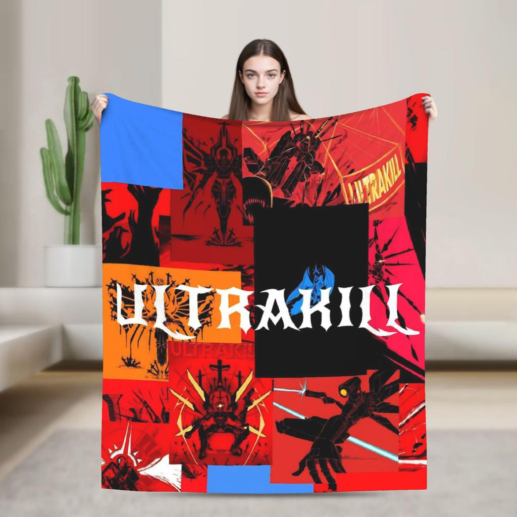 Ultrakill Gabriel game Blanket  Soft Warm Fluffy Plush Throw Blanket For Couch Chair Decorative Flannel Bedspread Bed Cover