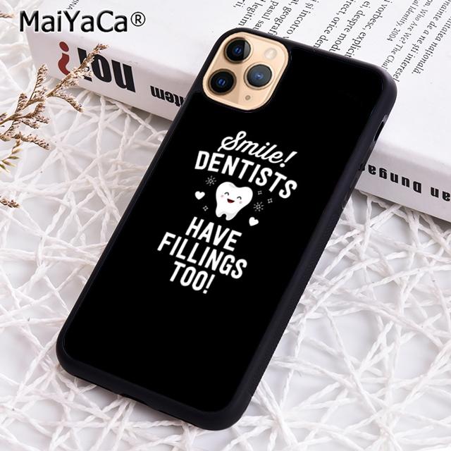 MaiYaCa Dentist Dental Crowned Teeth Phone Case For iPhone 17 Air 13 14 16 16e 15 pro max plus 11 12 shell coque