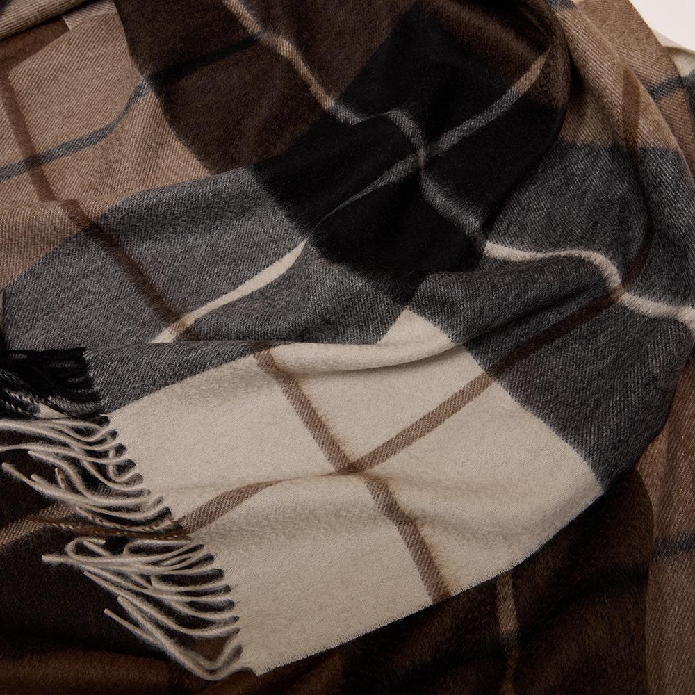 2025 Autumn/Winter Unisex 100% Pure Cashmere Plaid Scarf Shawl