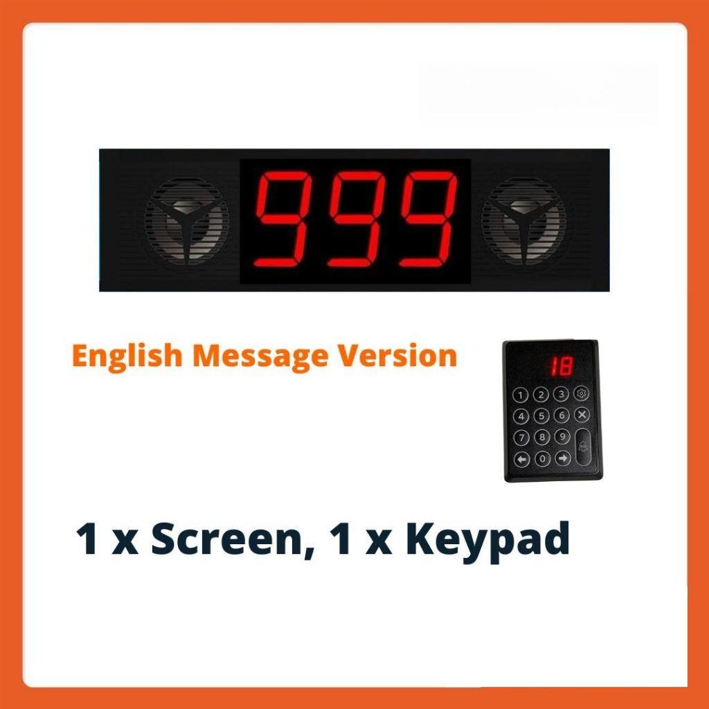 3-digital English Message Order Caller Screen Customer Service QMS Management Device Queue Number Calling System