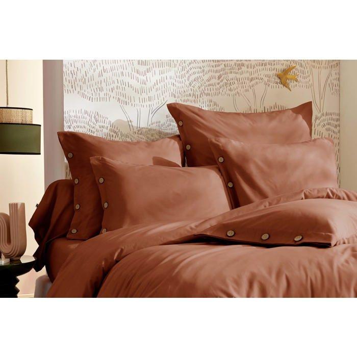 Housse de couette en percale 240 x 260 cm tomette Perrine
