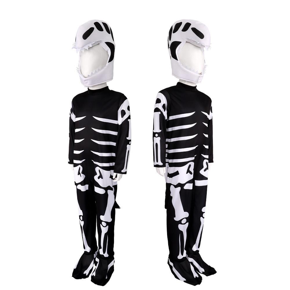 Halloween Skull Dinosaur Cosplay Costume For Kids With Polyester Fabric For Stage Performance