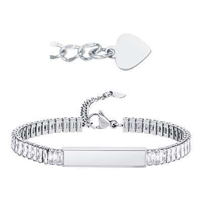 Stylish And Gorgeous Ladies Stainless Steel White Green Zircon Bracelet With Personality 1222