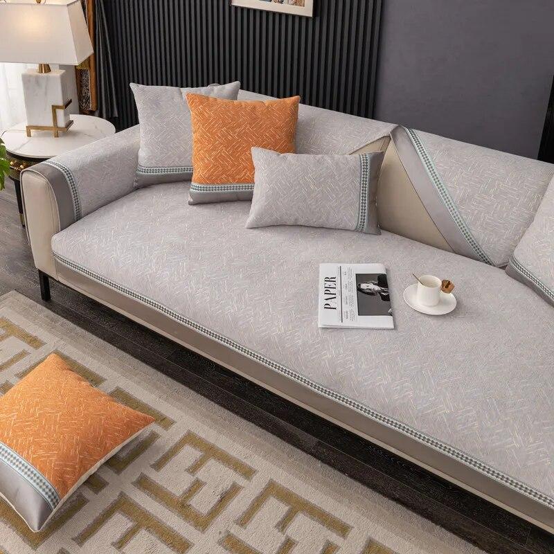 Luxury Sofa Cover Thickened Non-Slip Sofa Cushion Universal Plaid Soft Sofa Backrest Cover Armrest Furniture Dust Cover Cloth