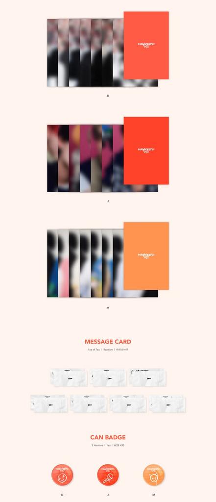 ENHYPEN MANIFESTO DAY 1 3rd Mini Album M Version Folding Message Can Instant Tattoo Sealed CD+1p Poster+80p PhotoBook+2p PhotoCard+1p PostCard+1p