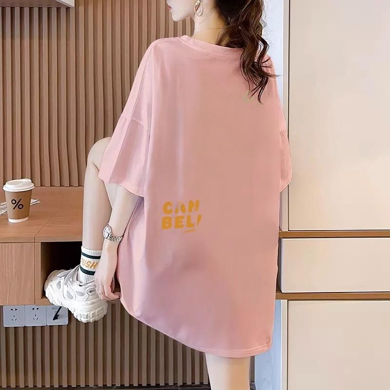 Plus Size Bavlněné Tričko Letní Líný Sportovní Své Dámský Top Zeštíhlující Trendy Pár Oblečení Přátel Neformální Zábavný Potisk