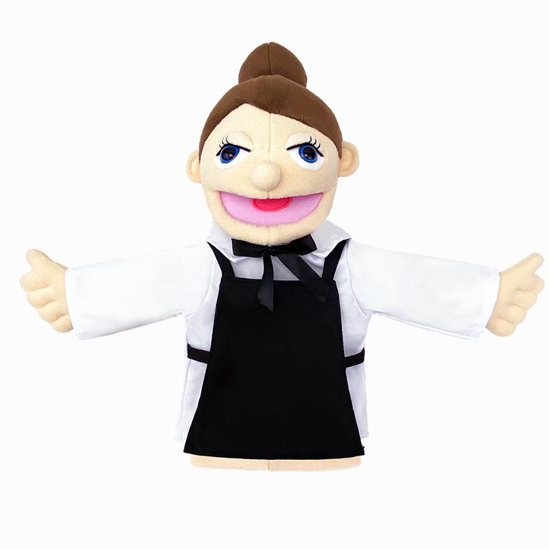 Simulazione Cartone Animato Serie Professioni Burattino da Mano Grande Peluche Dottore Poliziotto Infermiera Insegnante Burattino da Lavoro Bambola Ventriloquio