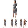 Fashion Womens Winter Women Long Sleeve Dress Slim Fit Sexy Vneck Dress