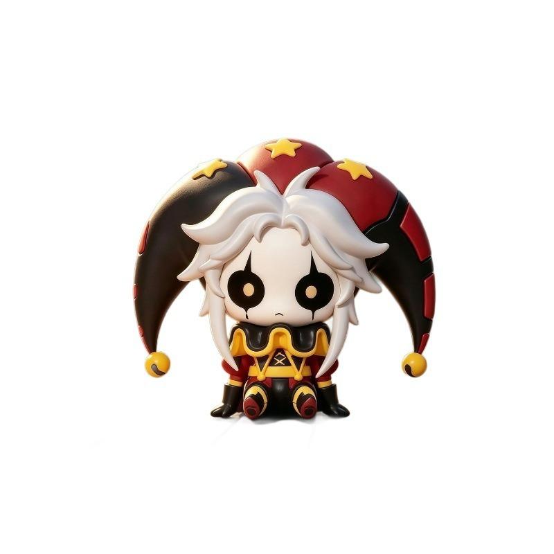 Anime The Freak Circus Pierrot 8cm Sitting Posture Q Version PVC Figures Desk Display Statue Standing Self-made Non-authentic
