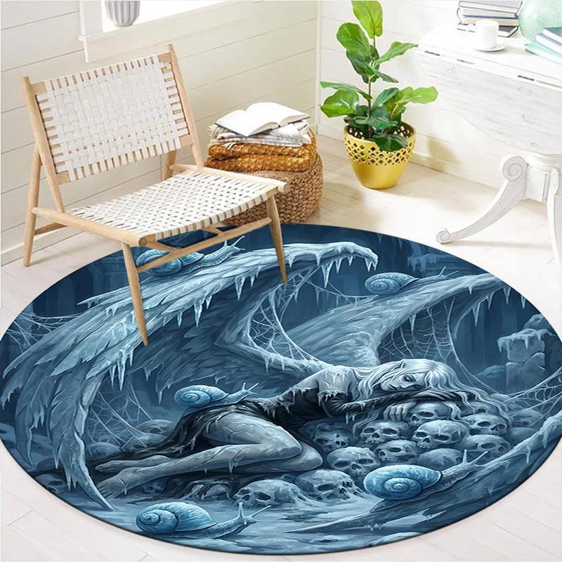 Seven Deadly Sins Round Area Rug,Carpet Rug for Living Room Bedroom Sofa Playroom Decor,Non-slip Floor Mat
