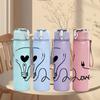 1PC Light Bulb Love Wire Graphic,750ml Color Plastic Sports Water Bottle,Leakproof Flip Straw Lid,Suitable for Sports Office Home Use