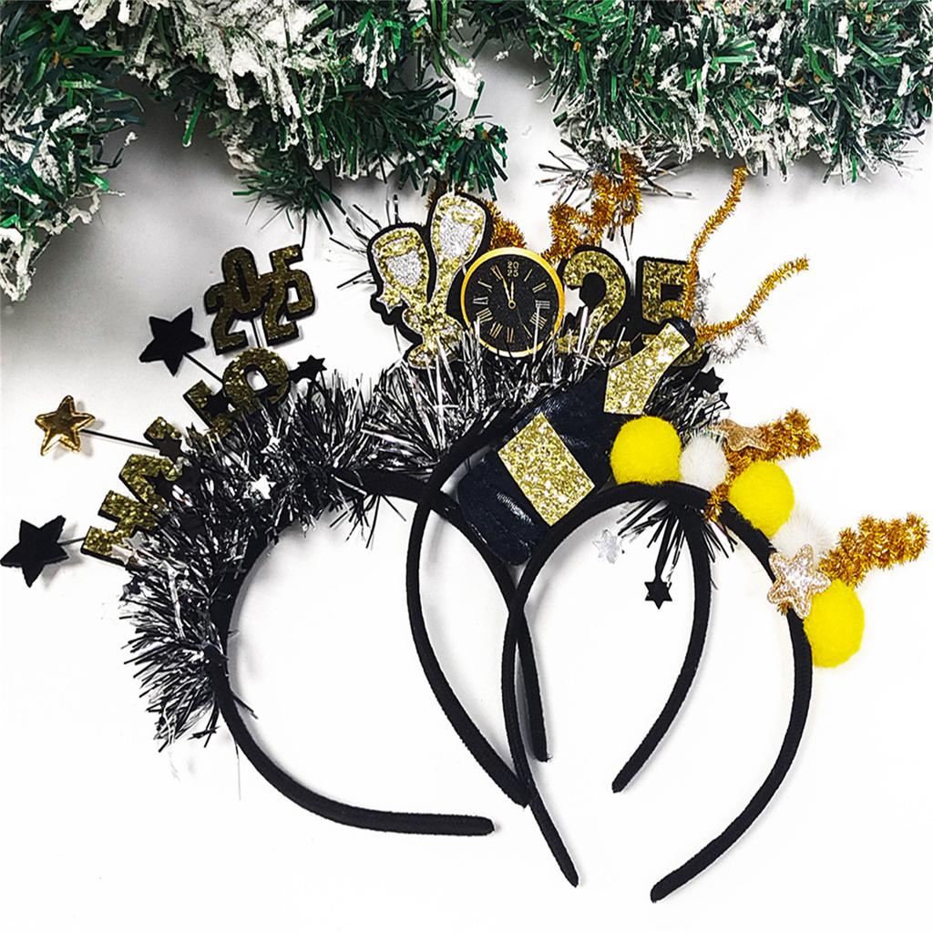 Glitter Headband 2025 Photo Props Fun Headband Party Blingbling Karaoke Party Hair Hoop Tinsel for Christmas Stage