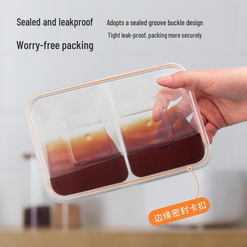Temeiju Disposable 2-Compartment Rectangular Meal Prep Containers with Lids, 650ml (50-Pack)